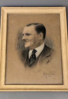 Portrait au pastel de René Baillargeon réalisé en 1943 par un peintre de Civray
